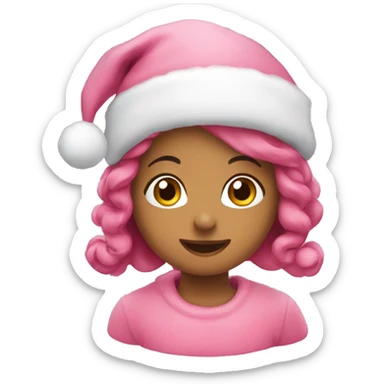 A pink cute Christmas time emojis sticker