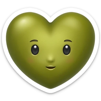 green olive heart sticker