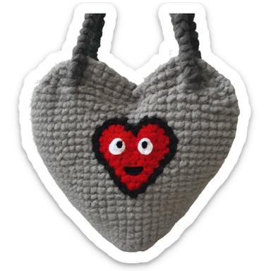 Heart crocheting bag  sticker