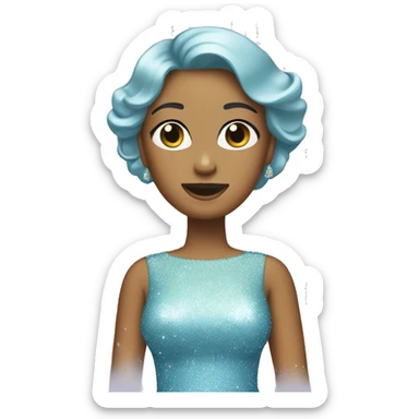 Sparkly pastel blue dress covered in glitter. sticker