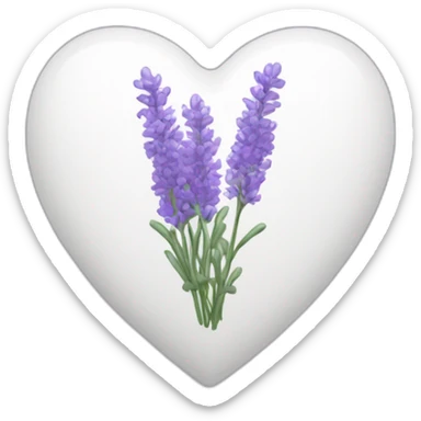 Lavender in white heart sticker