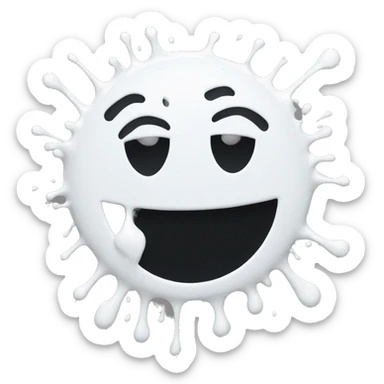 smiley face splattered with white paint sticker