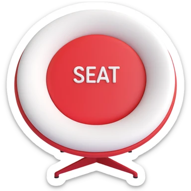 3D circular pattern with white "Seat" text in the center, red and silver color scheme, modern style sticker