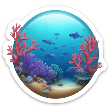ocean with coral sticker