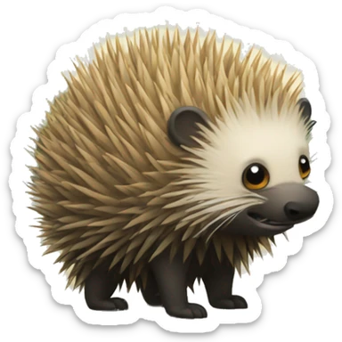 Porcupine with a balloon sticker