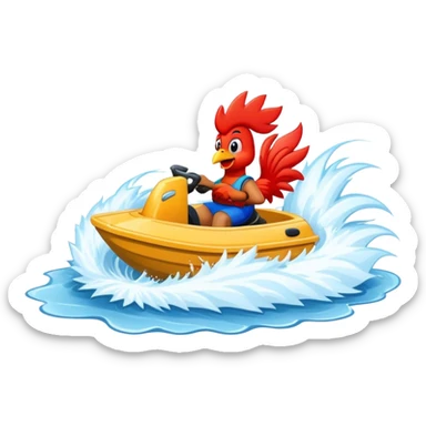 A flat boat doing a rooster trailer going fast sticker
