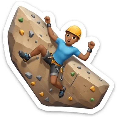 falling rock climbing sticker