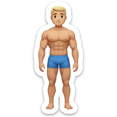 full body bulky male figure standing, muscular build, broad shoulders, not too overweight but not skinny sticker