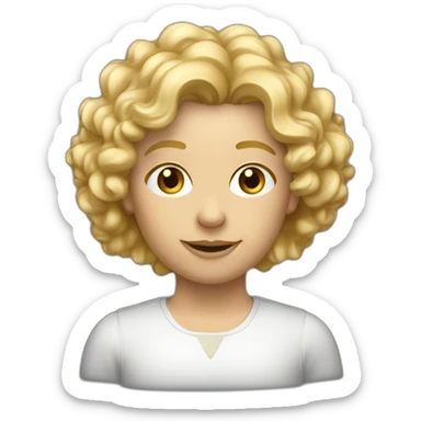 un anglais pâle avec de courts cheveux blond frisés sticker