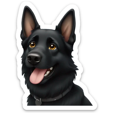 Black german shepherd smiling  sticker