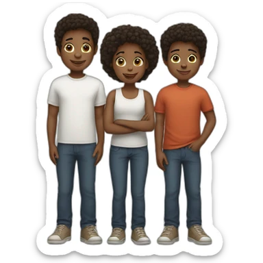 3 white siblings sticker