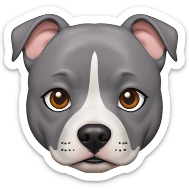 Grey staffie without white sticker