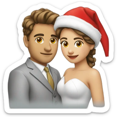novios navidad sticker