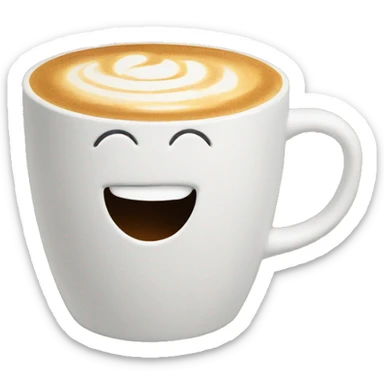 latte in white concrete mug sticker