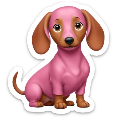 Perro salchicha color rosa sticker