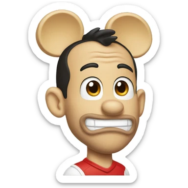 mickey mouse rugbyman sticker