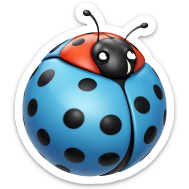 blue cute ladybug sticker