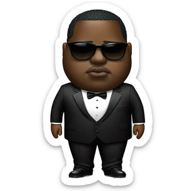 Notorious big wearing a tuxedo sticker