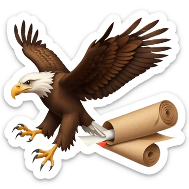 Eagle drag a roll of paper sticker
