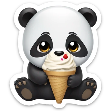 Panda eating ice cream sticker