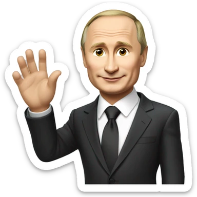 Vladimir Putin waves his hand sticker