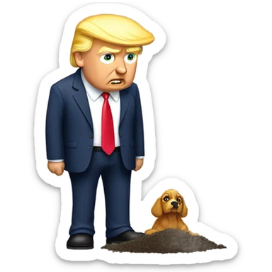 sad donald trump picking up poop sticker