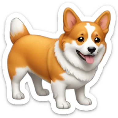 Full Orange head and corgi East european village dog mi sticker