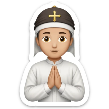 Make a person praying in Islam religion make it face 90° to the left sticker