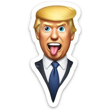 Donald trump sticking tounge out sticker