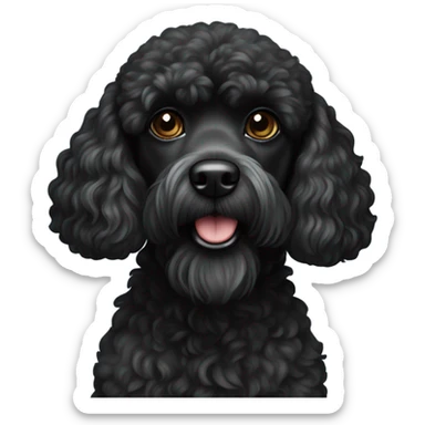 Black poodle mix  sticker