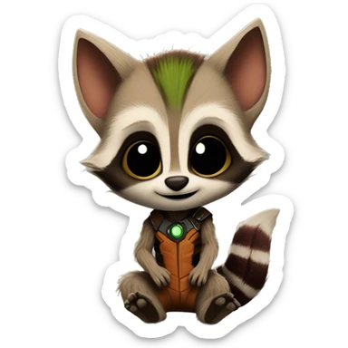 baby groot and rocket racoon sticker