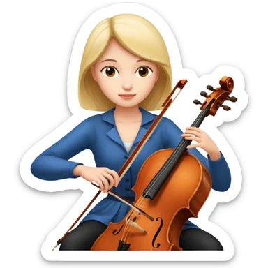 girl playing cello sticker