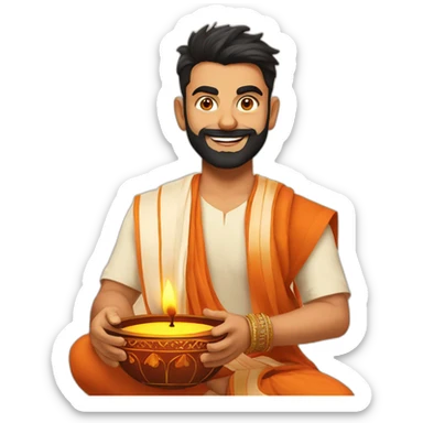 Virat kholi wishing Happy diwali sticker