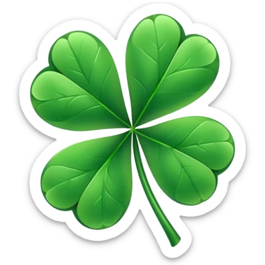 Lucky clover charm – green four-leaf clover. sticker