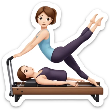 Reformer pilates girl brown hair sticker