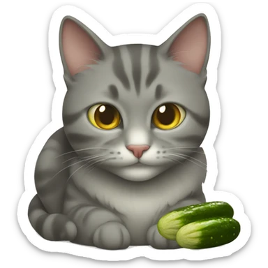 cat eating a pickle  sticker