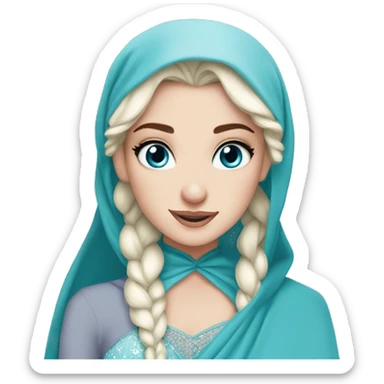 Hijabi elsa princess freckless blue eyes  sticker