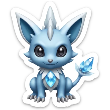 Elemental soft elegant dark dusky mechanical frosty fairy-like fantasy epic rare Glalie-Sneasel-Togetic-Pokémon-Fakémon-hybrid-creature sticker