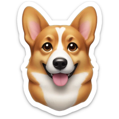 black and tan corgi face sticker