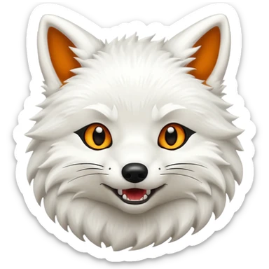 Growling white fox sticker