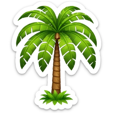 Palm Tree: cartoon flat body big leafs sticker