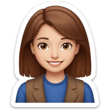 Brown-haired girl posing for a video to post on instagram sticker