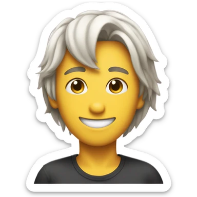 A very shy emoji while also flirting sticker