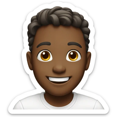 happy boy in white shirt sticker