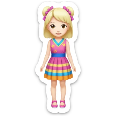 Kawaii girl Japanese full body sticker