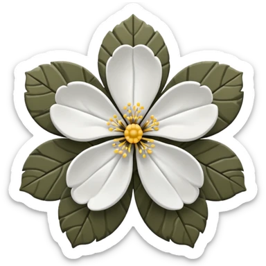 white sakura flower with a camouflage pattern sticker