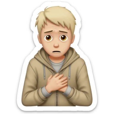 poor guy cowering sticker