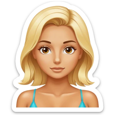 Blonde girl spray tanning  sticker