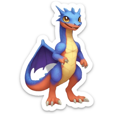 Anthro Sona Fakemon Reptilian Draco Full Body sticker