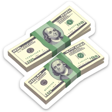 three 100 dollar bills sticker
